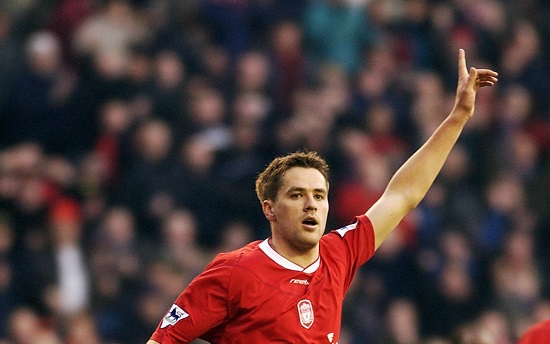 Michael Owen celebrates 1st goal