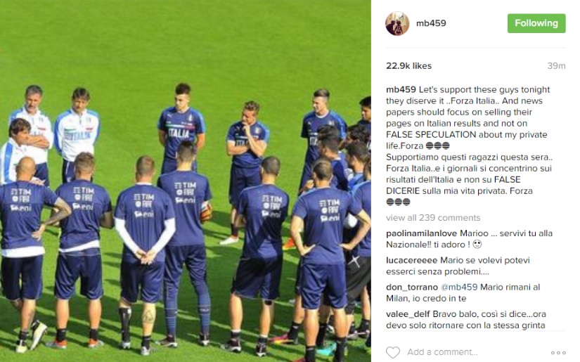 Mario Balotelli Instagram