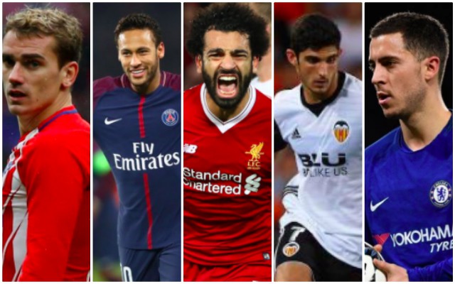 Griezmann, Neymar, Salah, Hazard, Guedes