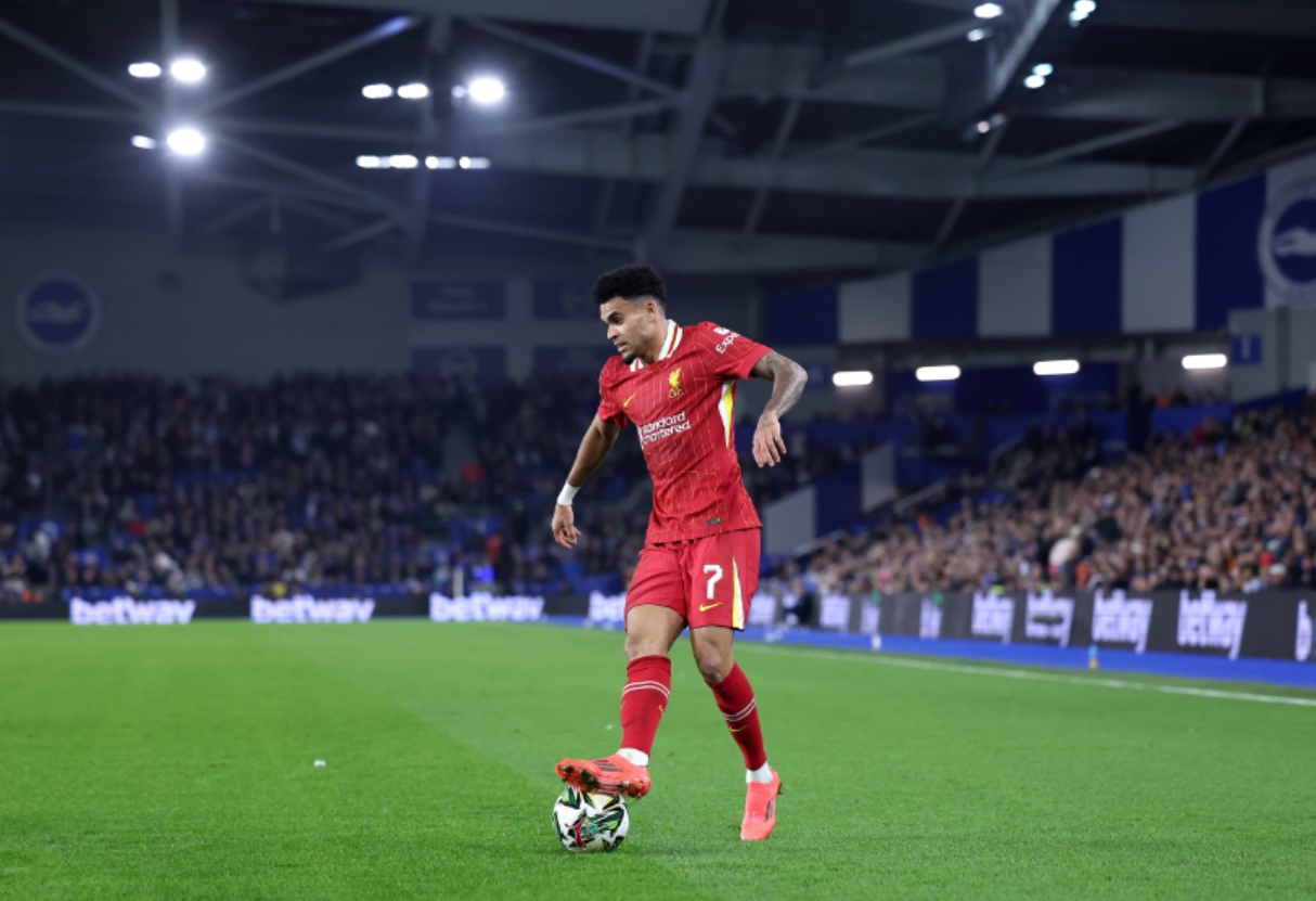 Luis Diaz scored Liverpool's third goal in their Carabao Cup win over Brighton