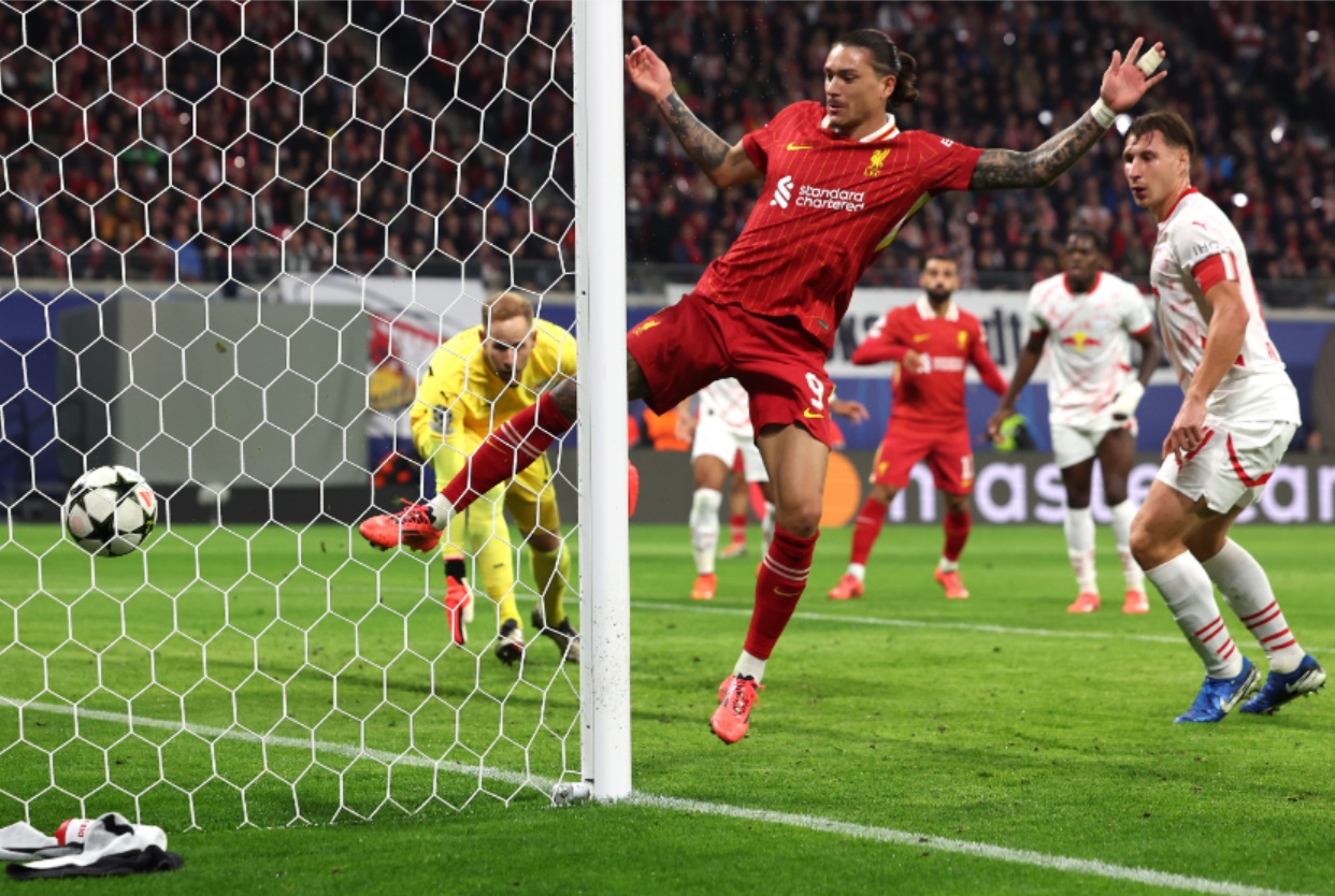 Darwin Nunez scored Liverpool's winning goal against RB Leipzig