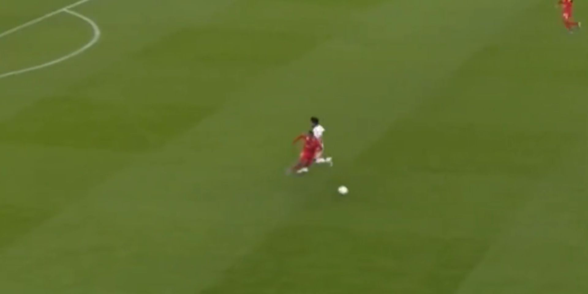 Ibou Konate is fouled by Endrick at Anfield