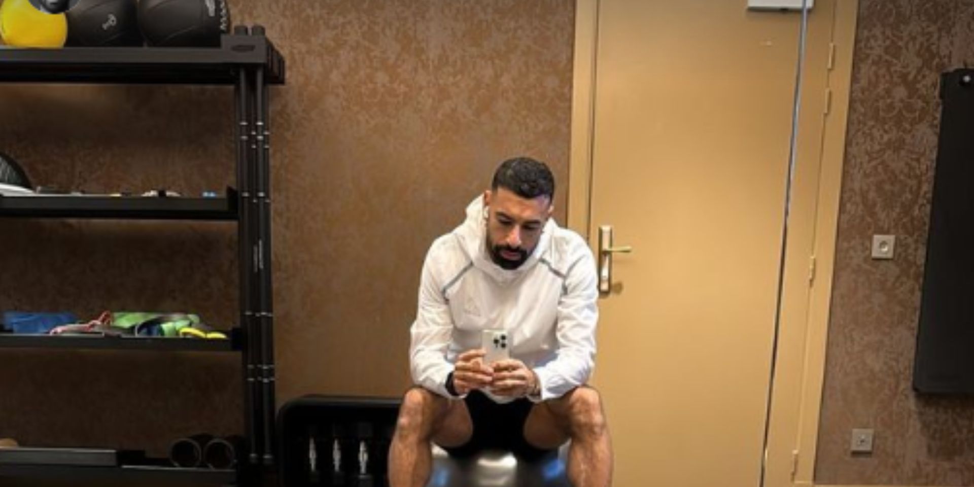 Mo Salah in the gym during international break