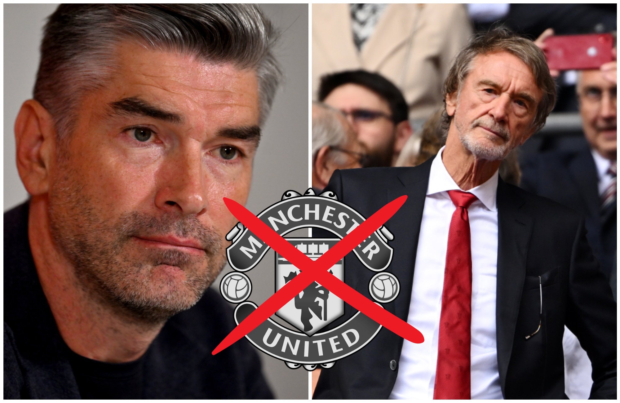 Liverpool sporting director Richard Hughes and Manchester United part-owner Sir Jim Ratcliffe.