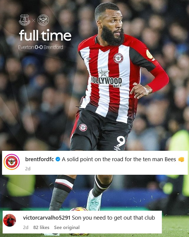 Fabio Carvalho's father has urged his son to 'get out' of Brentford