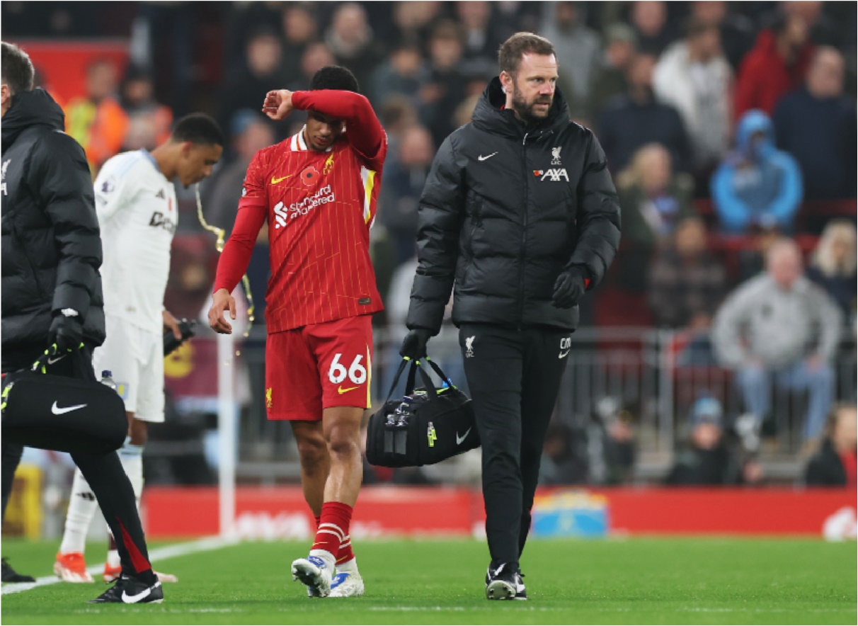 Trent Alexander-Arnold went off injured during Liverpool's win over Aston Villa