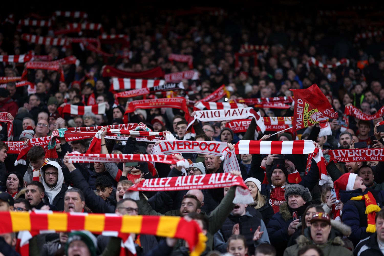 Liverpool fans in full voice against Fulham
