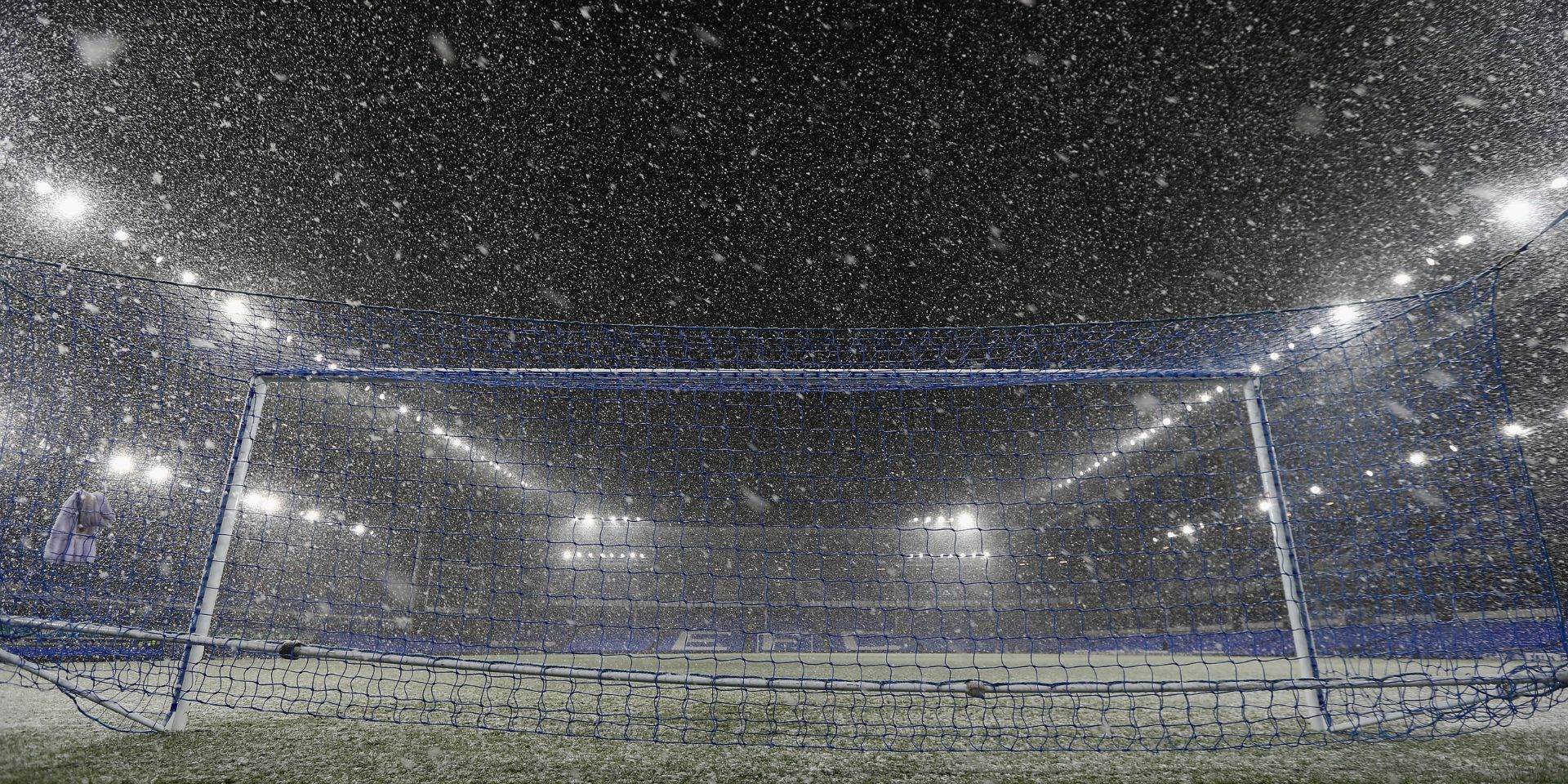 Goodison Park covered in snow amid weather warning before Liverpool play Everton