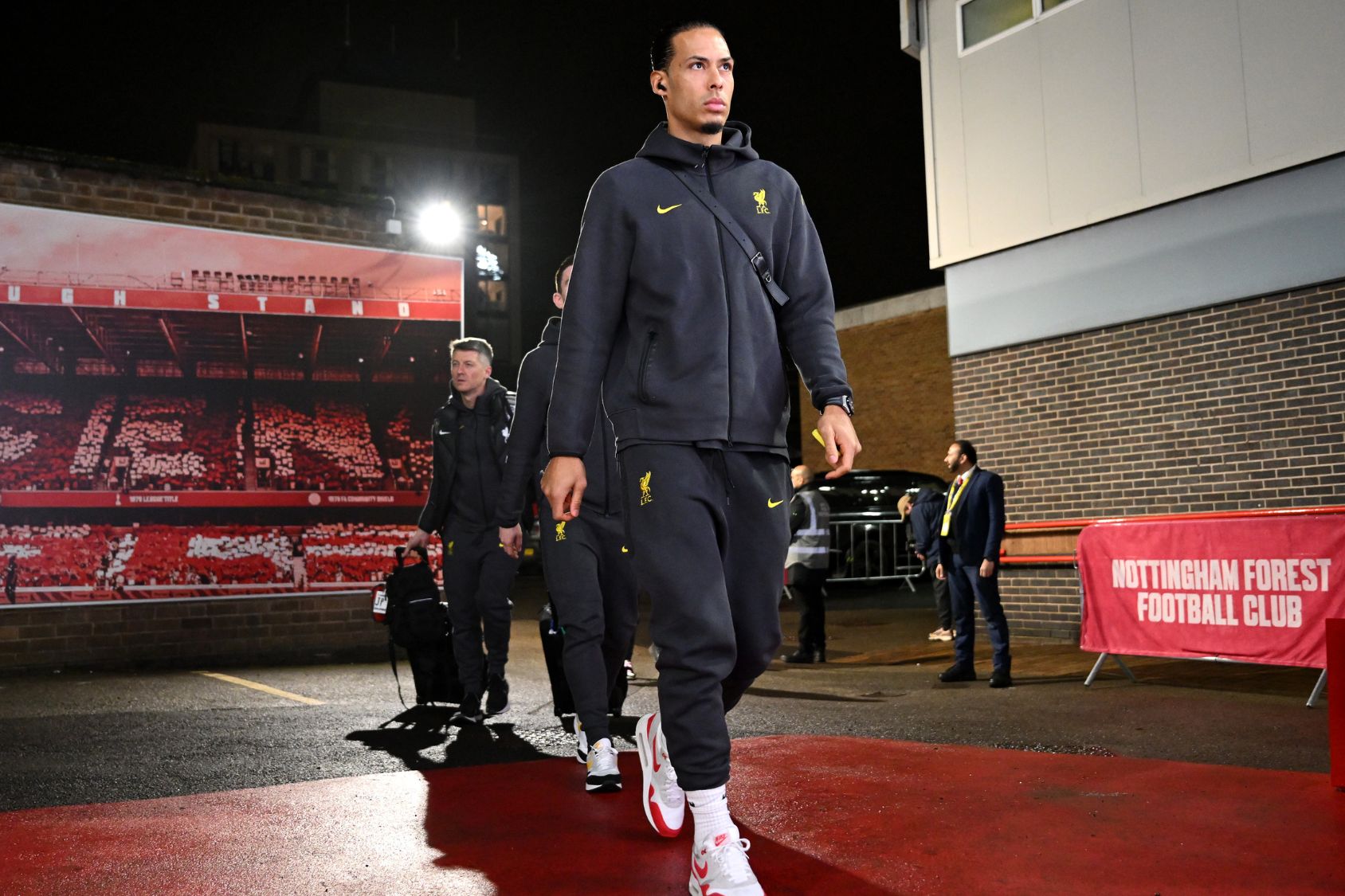 Virgil van Dijk enters the City Ground