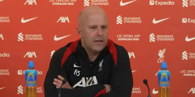Arne Slot provides an update on Curtis Jones