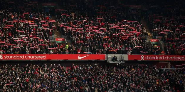 Accrington Stanley and Liverpool fans at Anfield