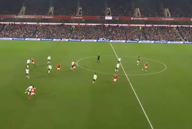 Trent Alexander-Arnold picks out a delightful 50-yard pass to Mo Salah