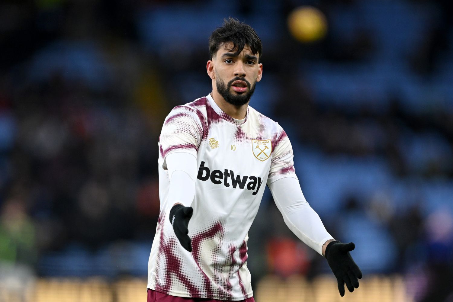 Lucas Paqueta of West Ham during a warm up