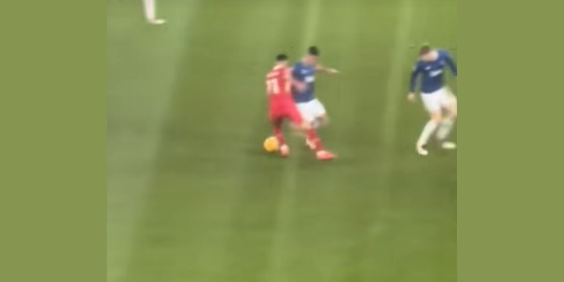 Mo Salah fouled at Goodison Park