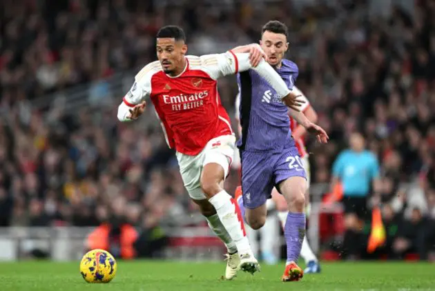 William Saliba has admitted that Liverpool have been superior to Arsenal this season