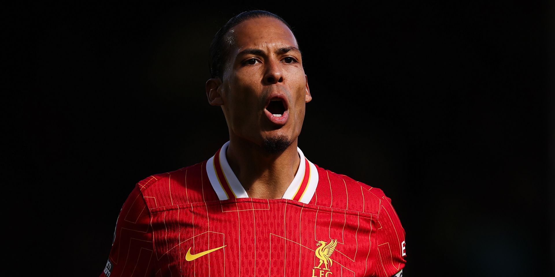 Virgil van Dijk in action at Craven Cottage
