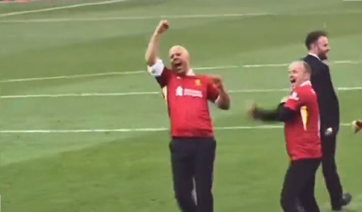 Arne Slot replicated Jurgen Klopp's fist pumps in celebrating Liverpool's Premier League title triumph