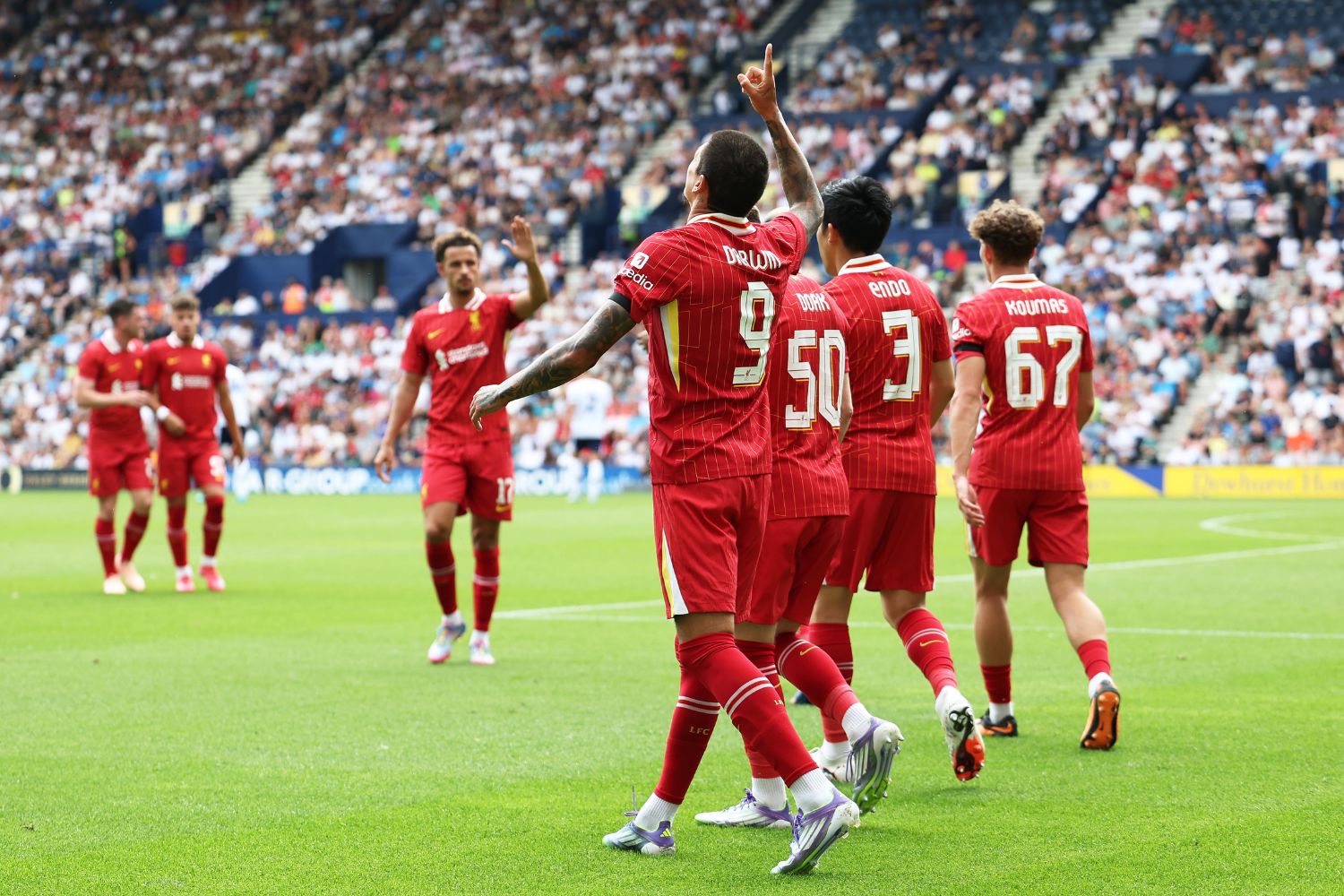 Darwin Nunez scores against Preston