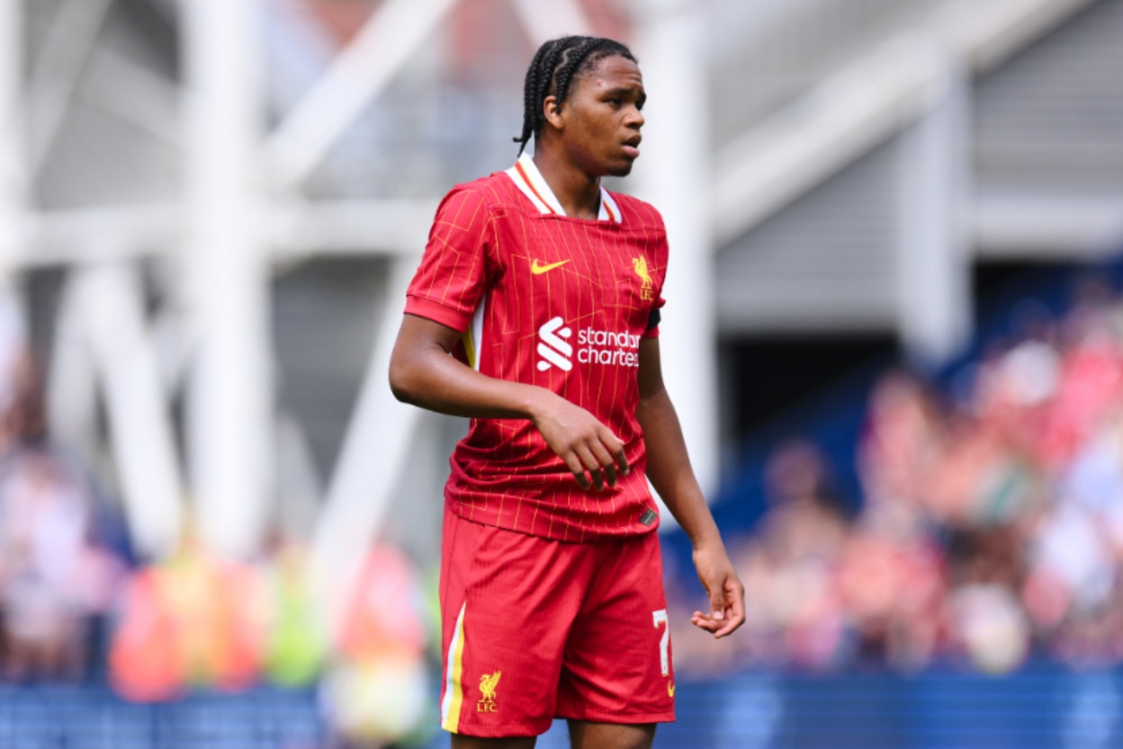 Rio Ngumoha excelled for Liverpool in the first half against AC Milan in Hong Kong