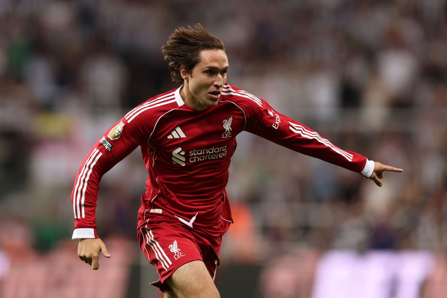 Federico Chiesa in action for Liverpool vs Newcastle