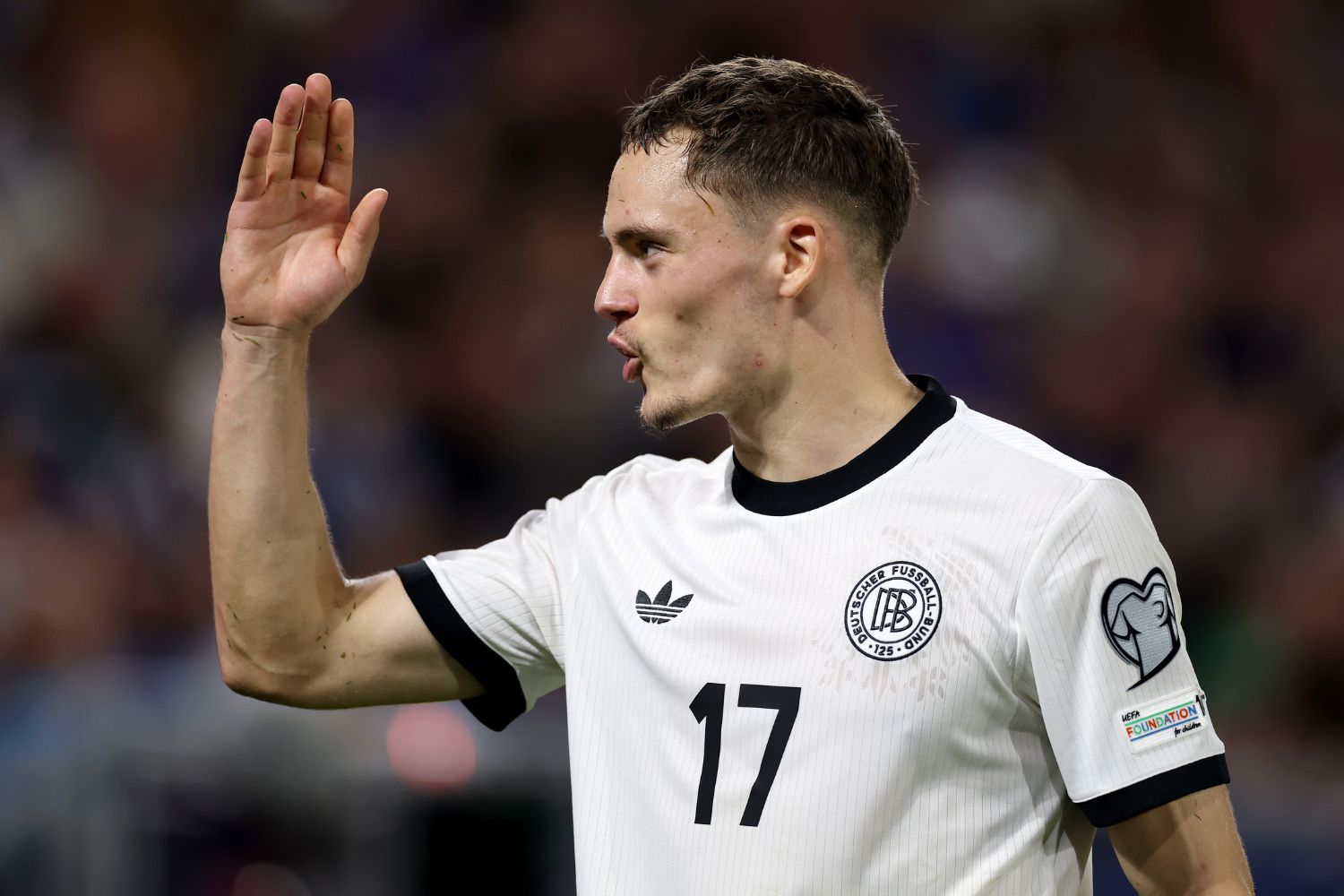 Florian Wirtz playing for Germany against Slovakia