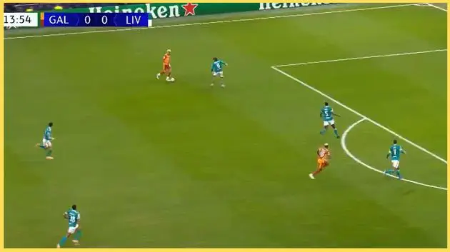 Galatasaray were awarded an early penalty against Liverpool