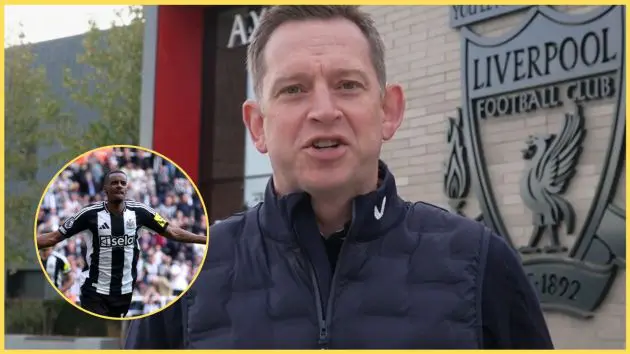 Vinny O'Connor reported that Alexander Isak has arrived at Liverpool for his medical