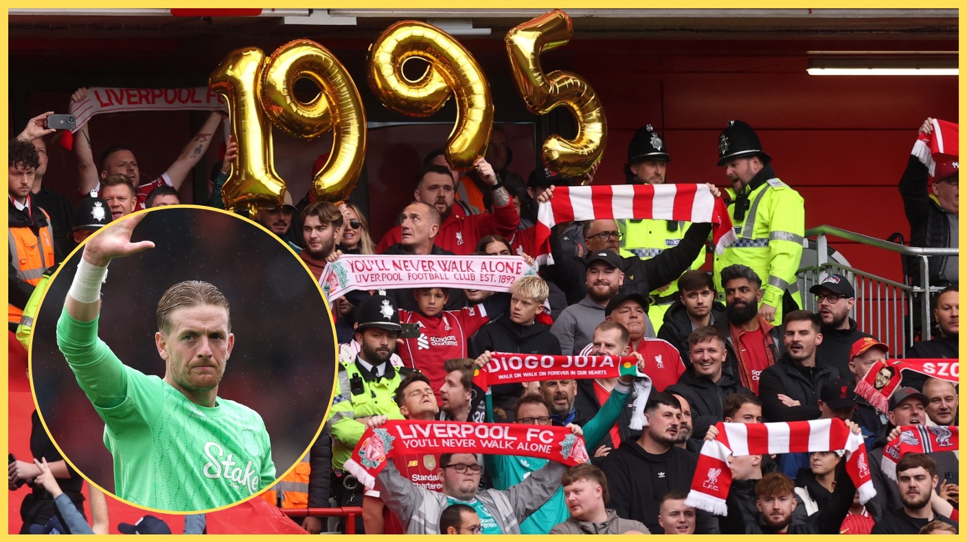 Jordan Pickford saw the funny side of taunts from Liverpool fans at Anfield on Saturday