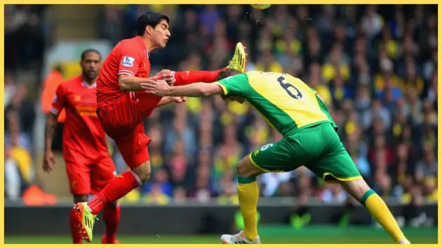 Luis Suarez against Norwich