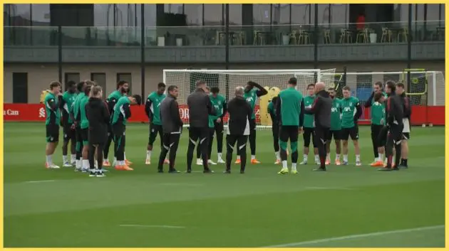The Liverpool squad trained on Monday ahead of their clash against Real Madrid
