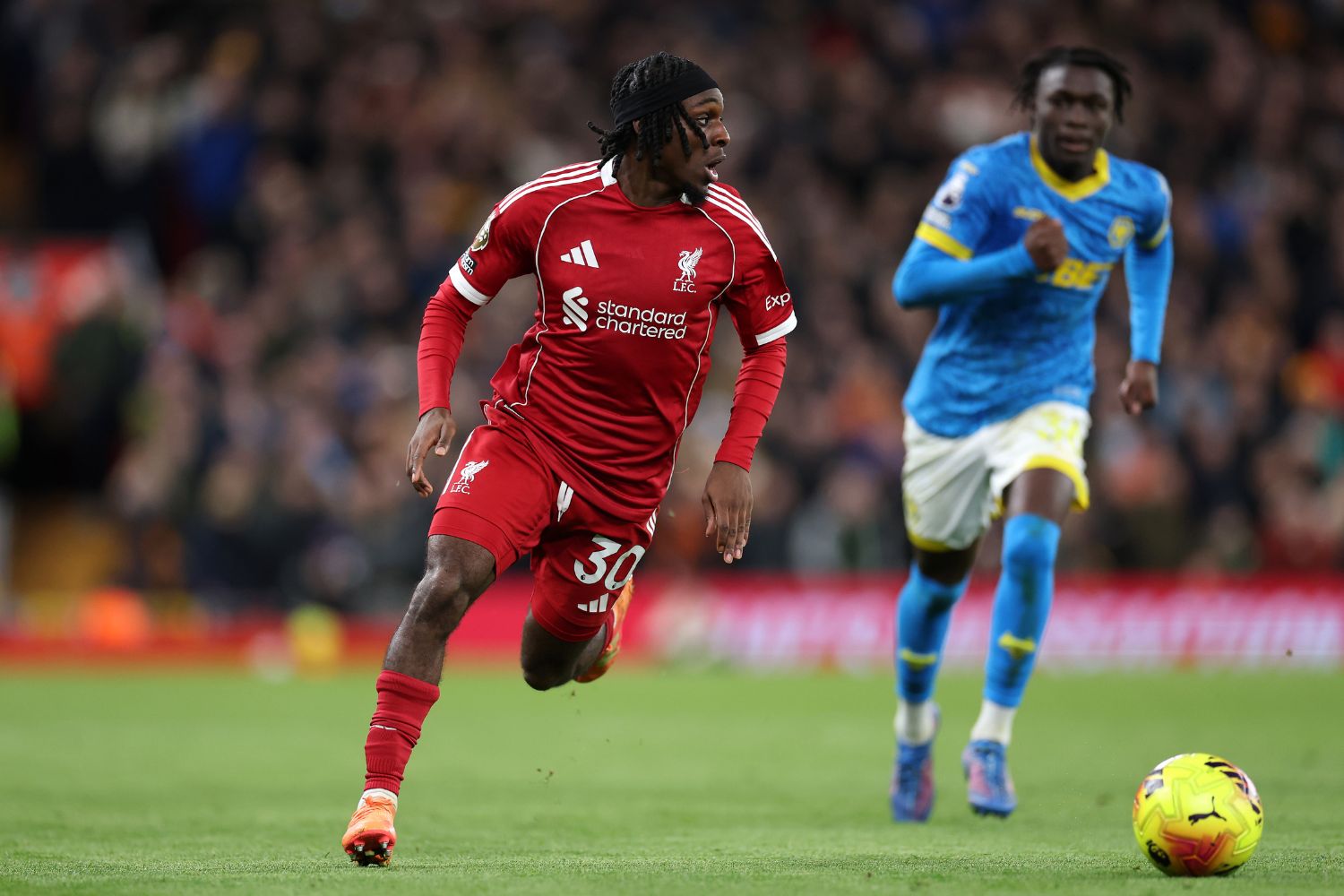 Jeremie Frimpong in action against Wolves