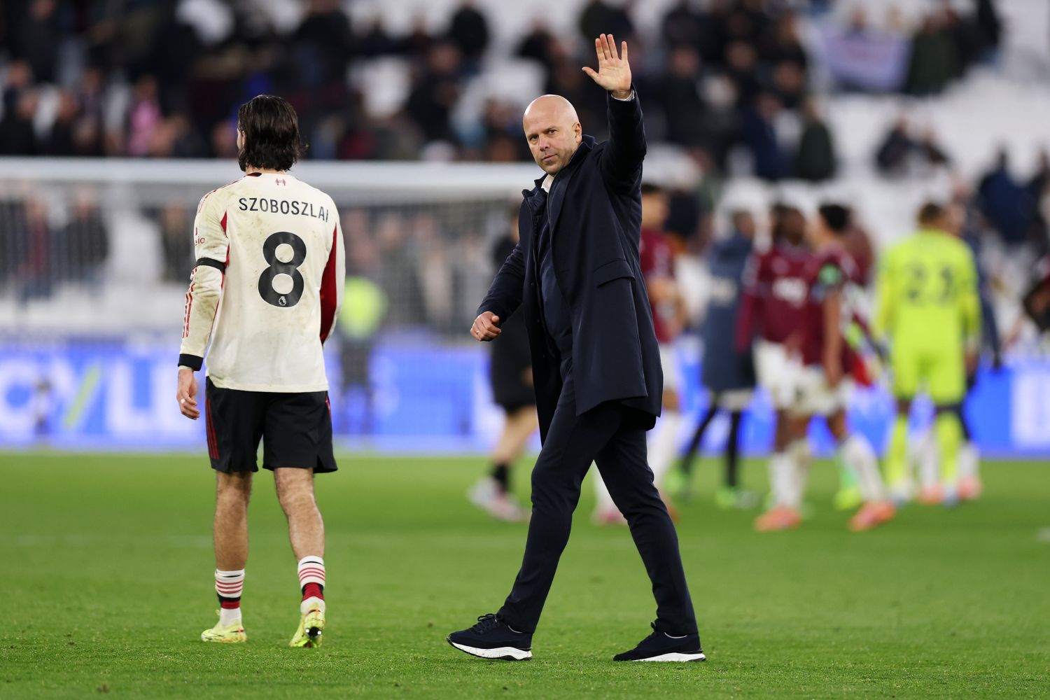 Arne Slot salutes travelling Liverpool fans at West Ham