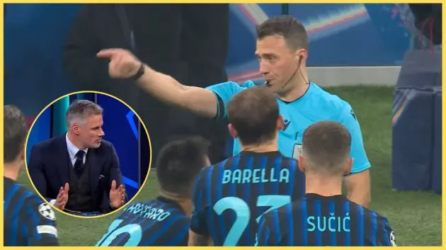 Jamie Carragher had little sympathy with Inter Milan over the penalty they gave away against Liverpool on Tuesday