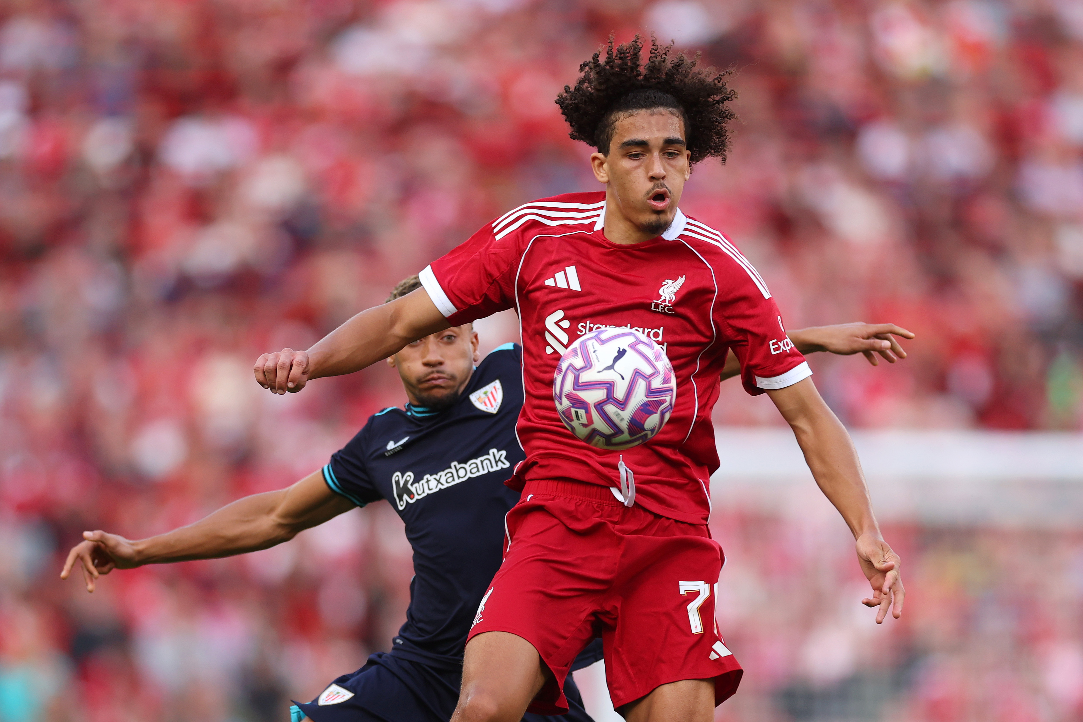 Jayden Danns is back on the grass as he steps up his recovery from a hamstring injury