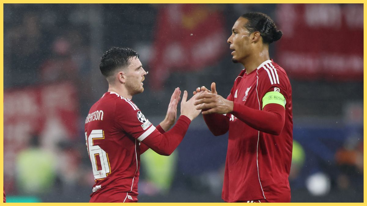 Virgil van Dijk and Andy Robertson of Liverpool