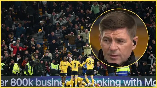 Steven Gerrard called out two Liverpool players over Wolves' first goal on Tuesday night