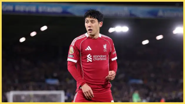 Wataru Endo of Liverpool during the Premier League match between Leeds United and Liverpool