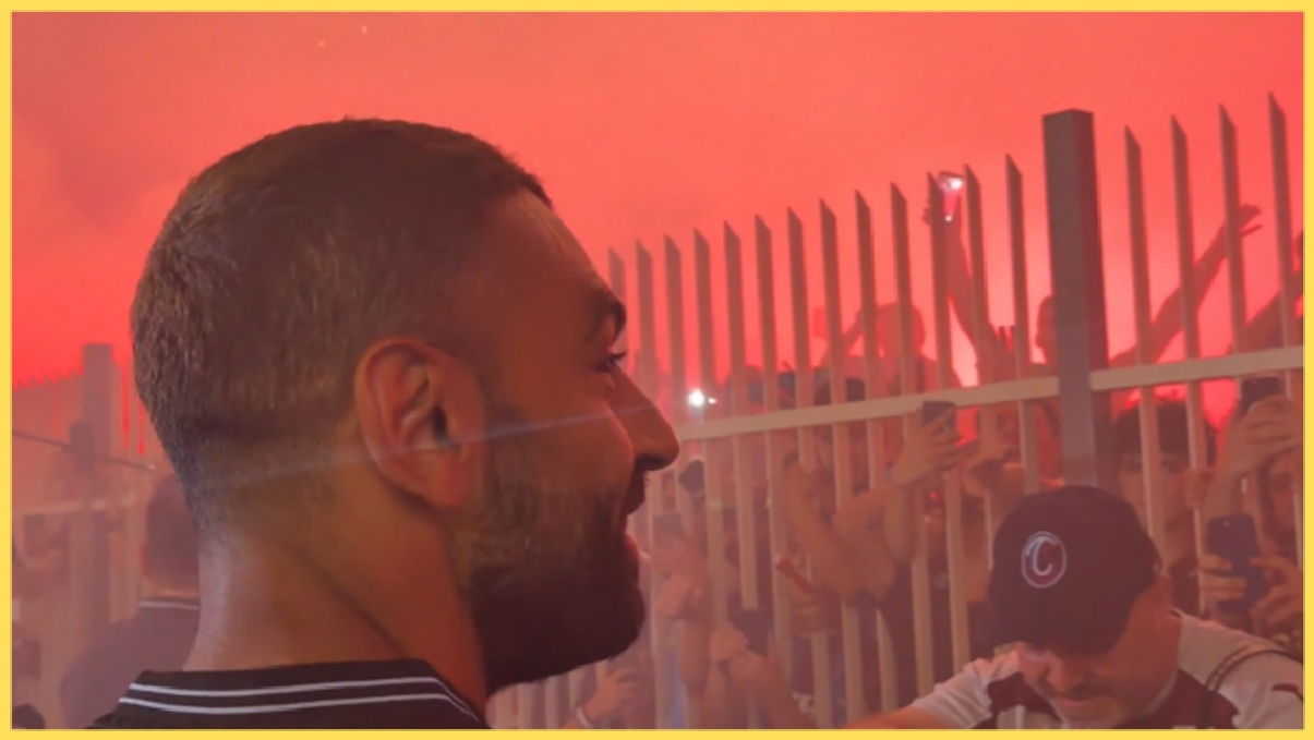 Mo Salah was greeted euphorically by fans of his new club Trabzonspor