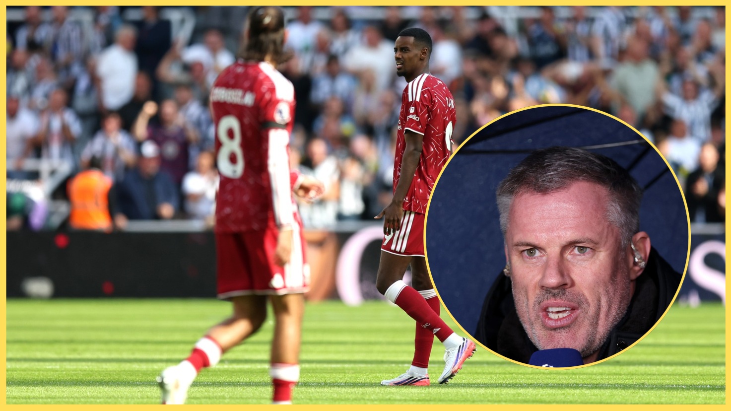 Jamie Carragher fumed at the nature of Newcastle's opening goal against Liverpool