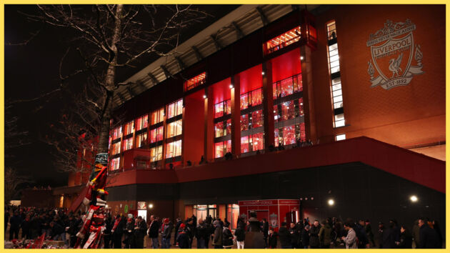 Anfield Stadium ahead of a Liverpool Champions League clash.