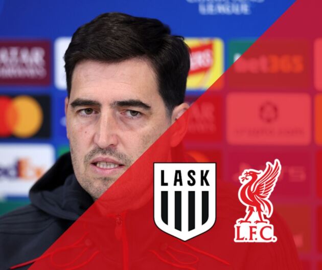 Andoni Iraola speaks to the media at a press conference