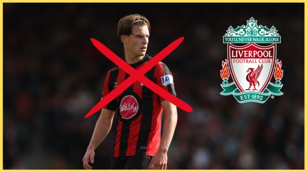 Alex Scott is crossed out alongside an image of the Liverpool crest