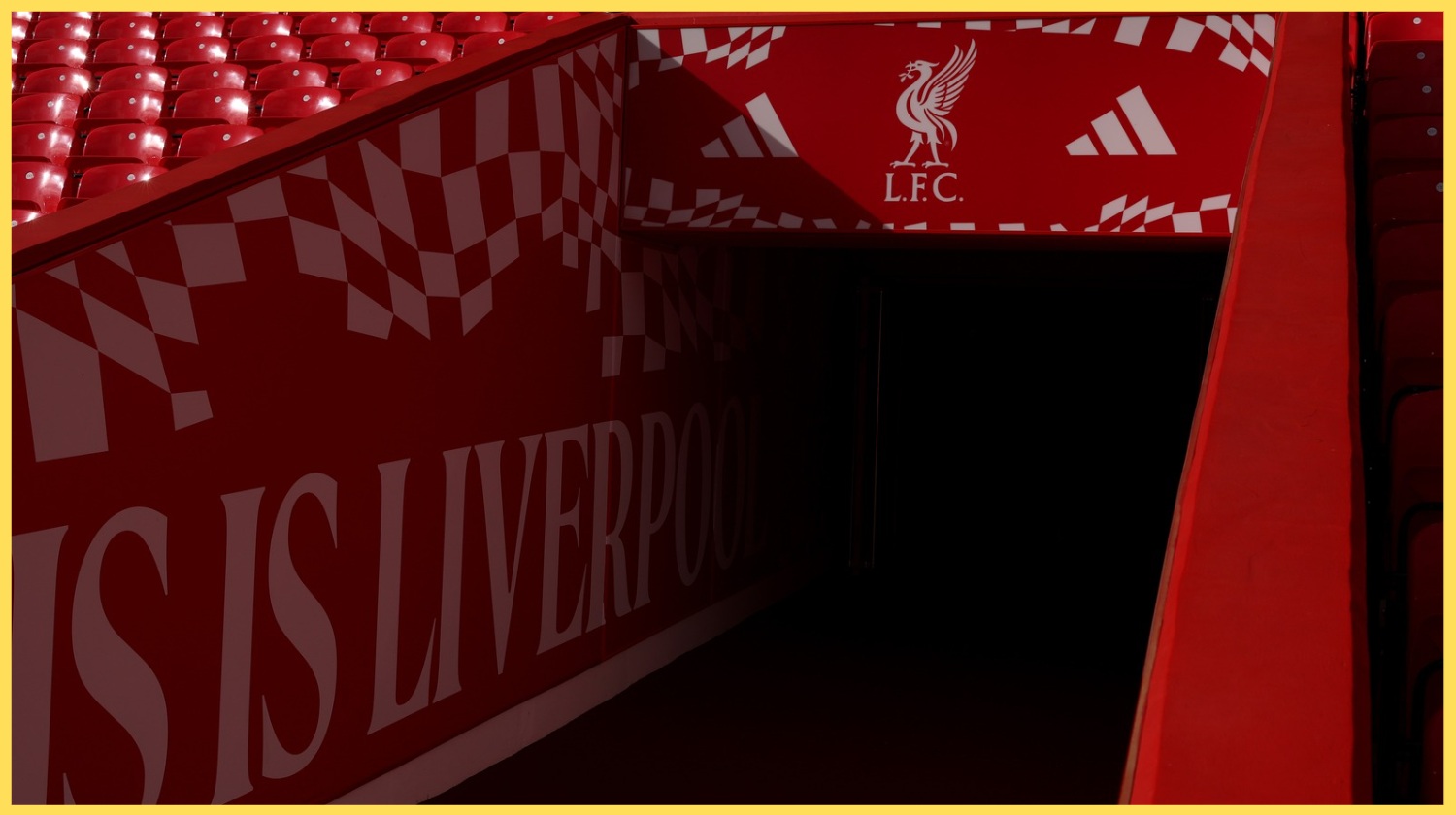 A picture of the entrance to the players' tunnel at Anfield