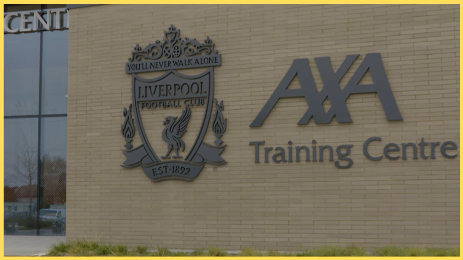 A photo of the exterior wall of the AXA Training Centre
