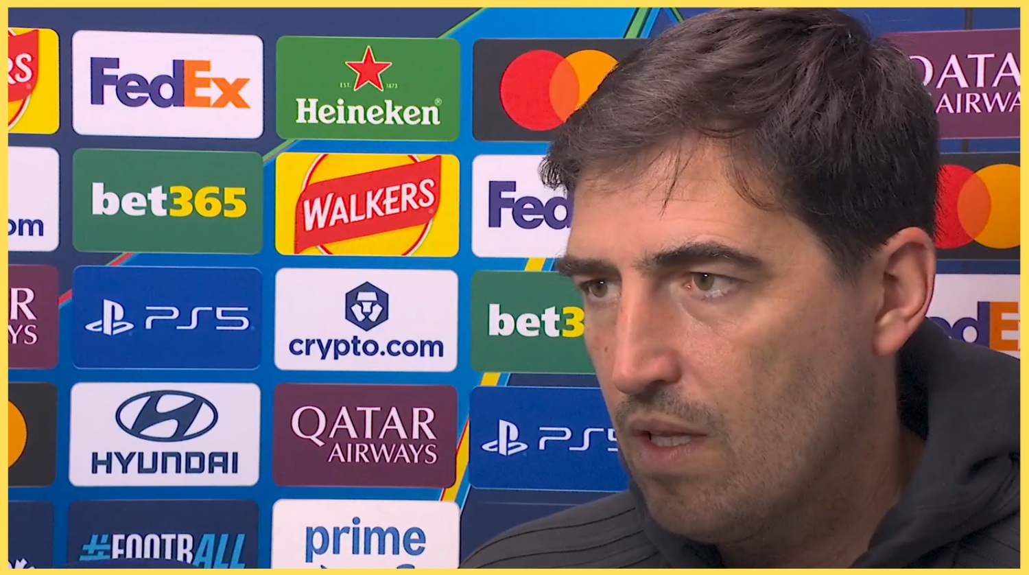 Andoni Iraola speaks to Prime Video Sport ahead of a Champions League game