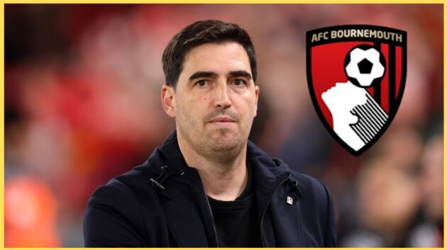 Andoni Iraola looks on during a match at Anfield