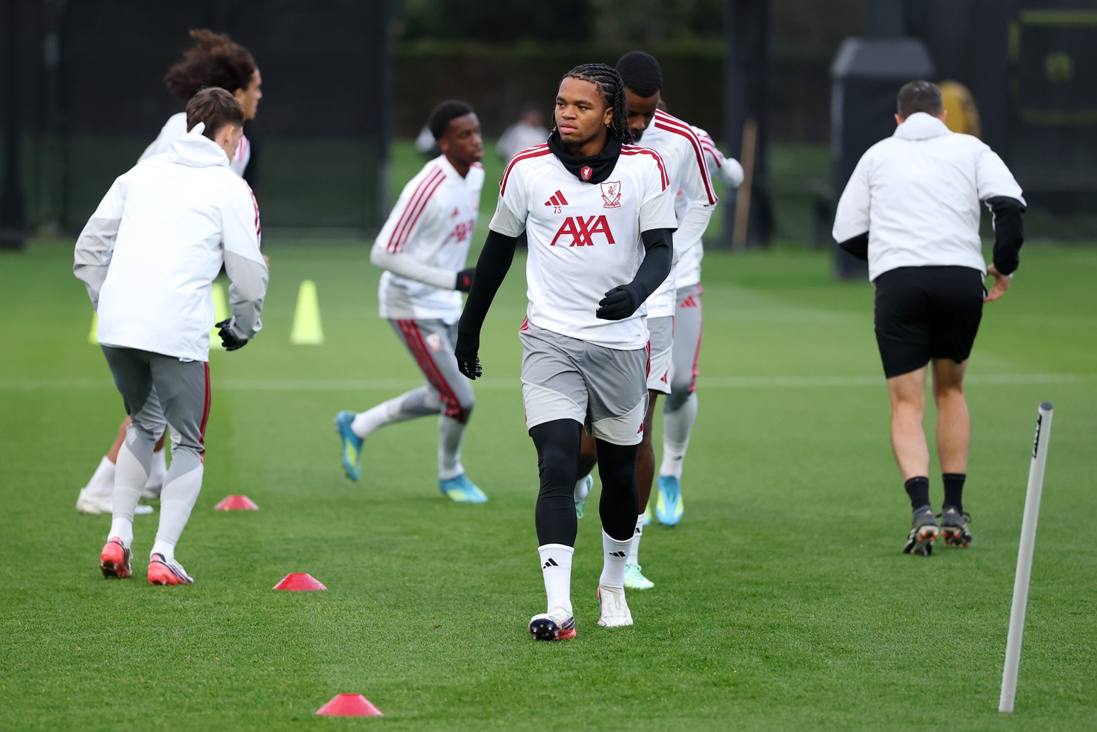 Rio Ngumoha during a training session for Liverpool