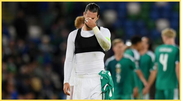 Dominik Szoboszlai looks dejected after a match for Hungary