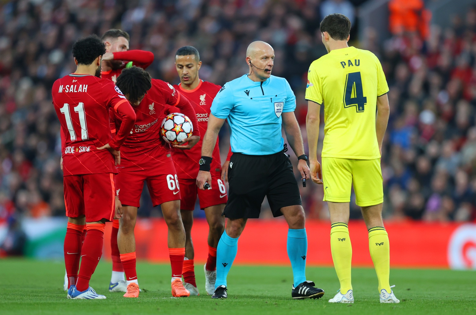 Szymon Marciniak took charge of Liverpool's home win over Villarreal in April 2022