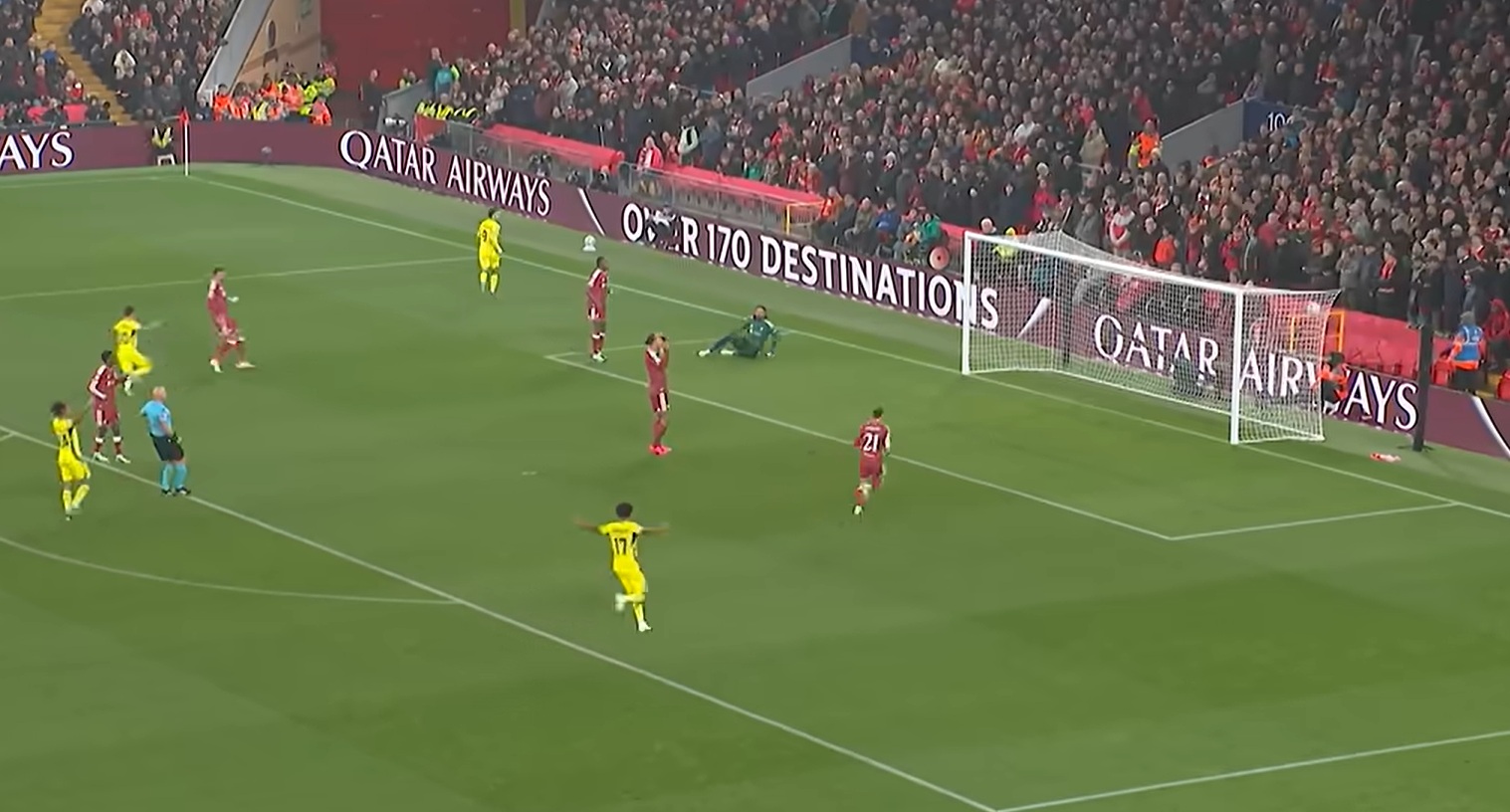 Virgil van Dijk puts his hands to his head after his error gifted Villarreal an early lead at Anfield